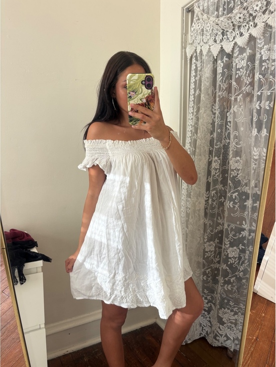 Dresses & Skirts - boho vintage off-shoulder babydoll dress